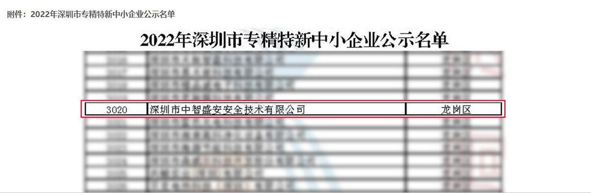 【喜報】 中智盛安榮獲“專精特新”企業(yè)認定!